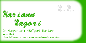 mariann magori business card